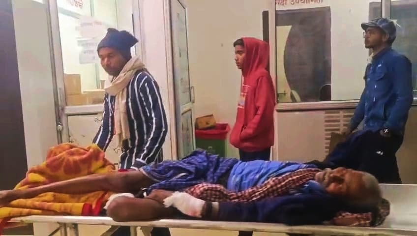 छत से गिरकर वृद्ध घायल