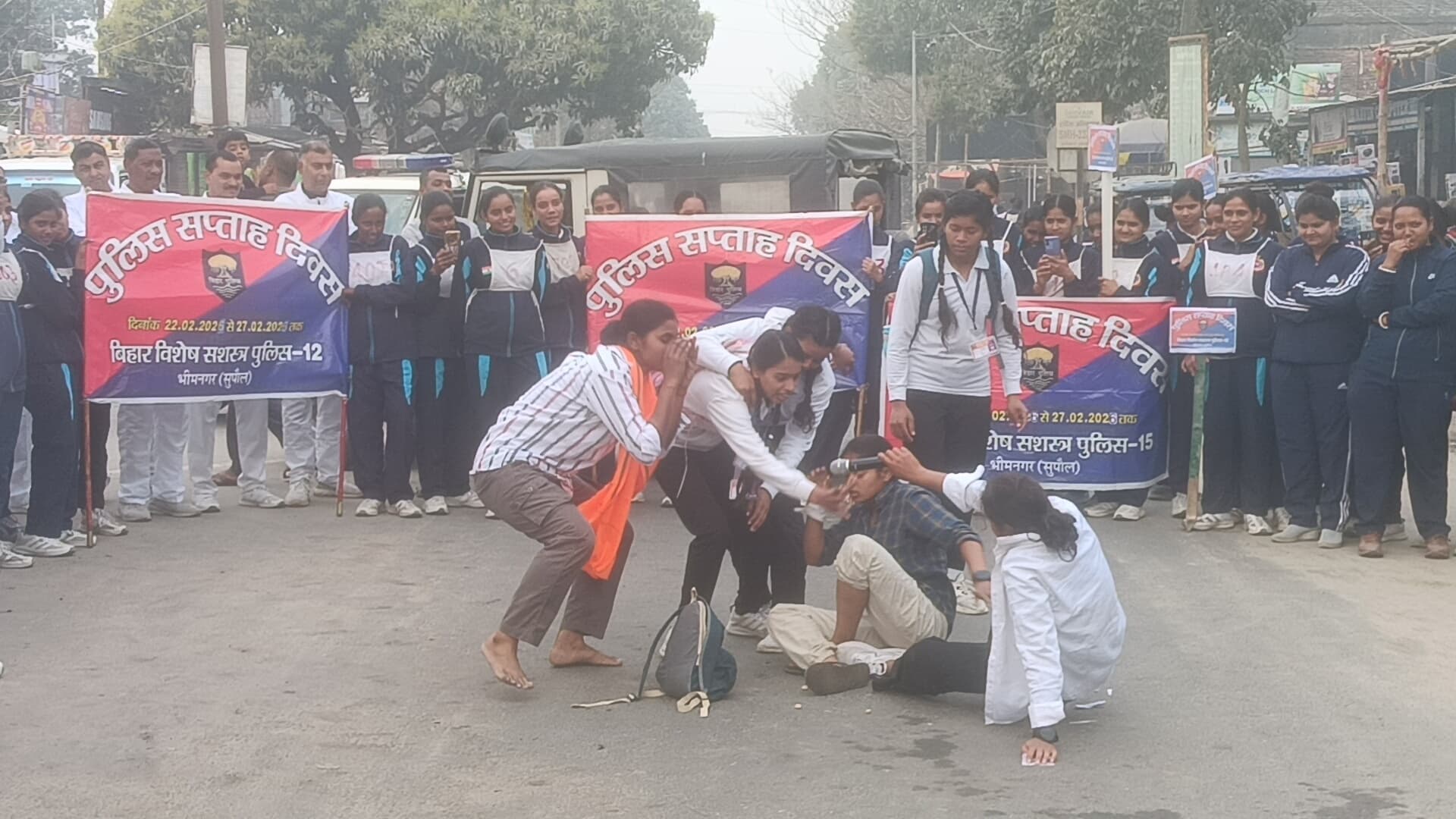 नशे के खिलाफ भीमनगर में निकाली गयी प्रभात फेरी