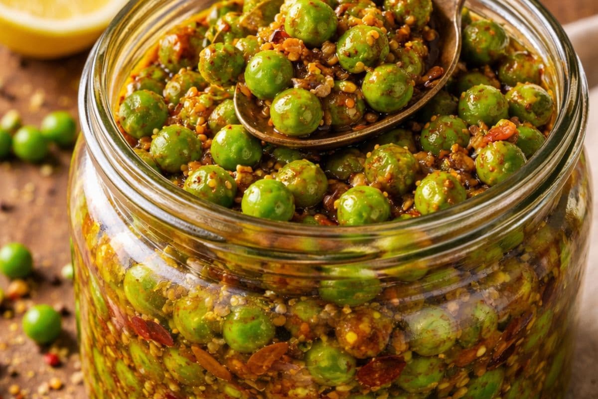 कम सामग्री में तैयार करें हरे मटर का मसालेदार अचार, बोरिंग खाना लगेगा मजेदार 