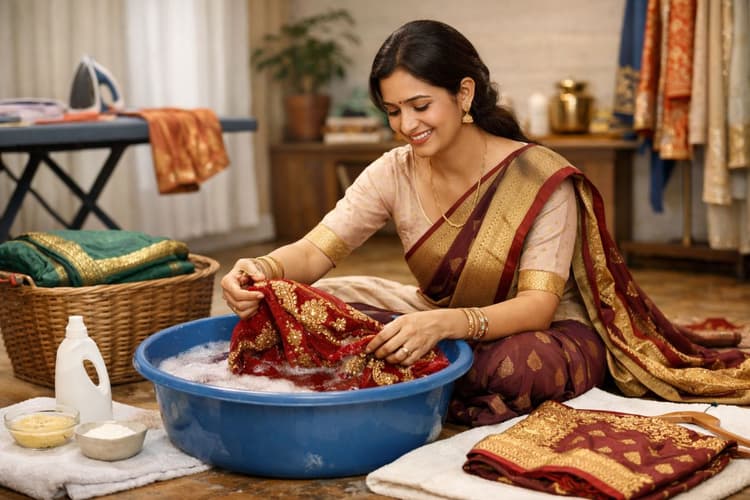 हैवी साड़ी की सफाई हुई आसान, सालों तक रहे नई जैसी चमक