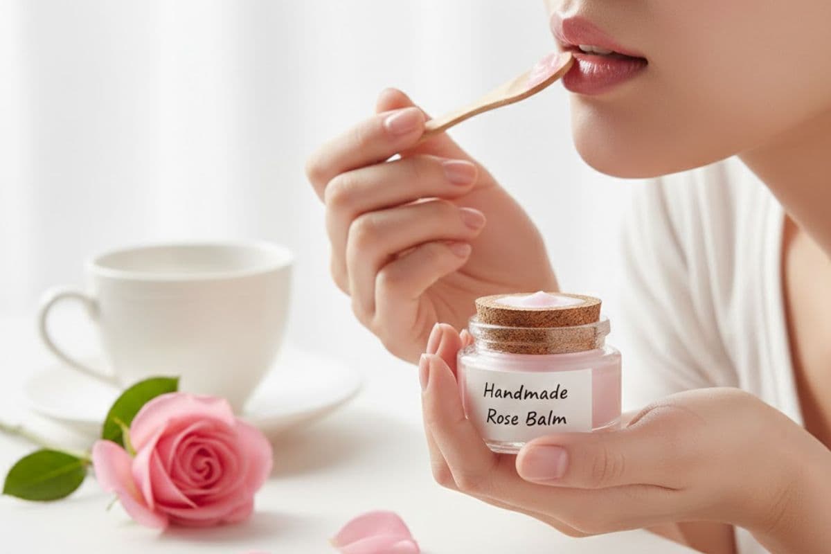 home made rose lip bam