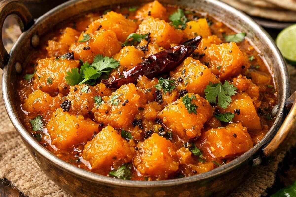 गरमा-गरम रोटी के साथ बनाएं ये मसालेदार कद्दू की सब्जी