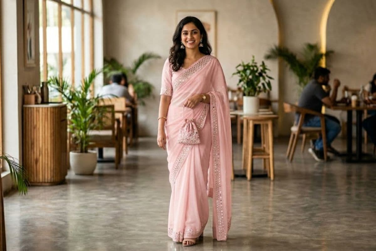 mirror work saree image