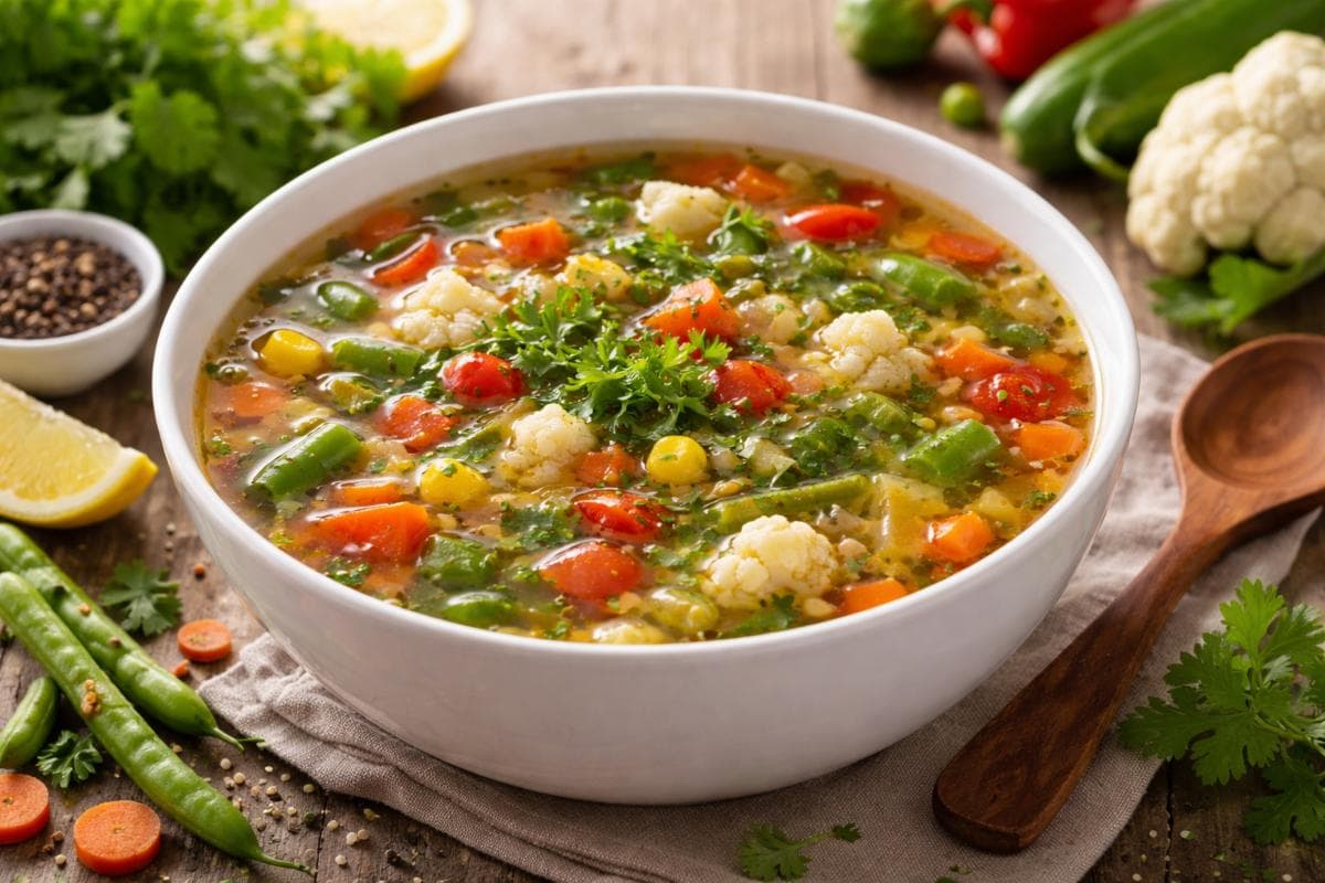 सिर्फ 15 मिनट में बनाएं न्यूट्रिशियस और टेस्टी मिक्स वेज सूप, डायबिटीज फ्रेंडली स्नैक जो हर किसी को आए पसंद सिर्फ 15 मिनट में बनाएं न्यूट्रिशियस और टेस्टी मिक्स वेज सूप, डायबिटीज फ्रेंडली स्नैक जो हर किसी को आए पसंद