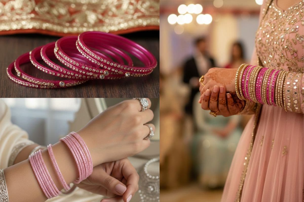 पिंक बैंगल्स के ये डिजाइन आपके लुक को बना देंगे खास