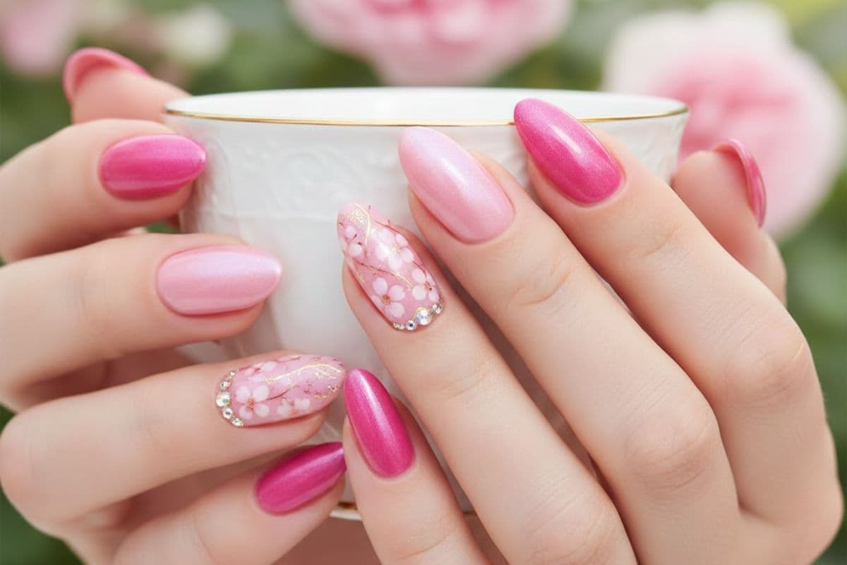 खूबसूरत पिंक नेल आर्ट से बढ़ाएं अपने हाथों की शोभा