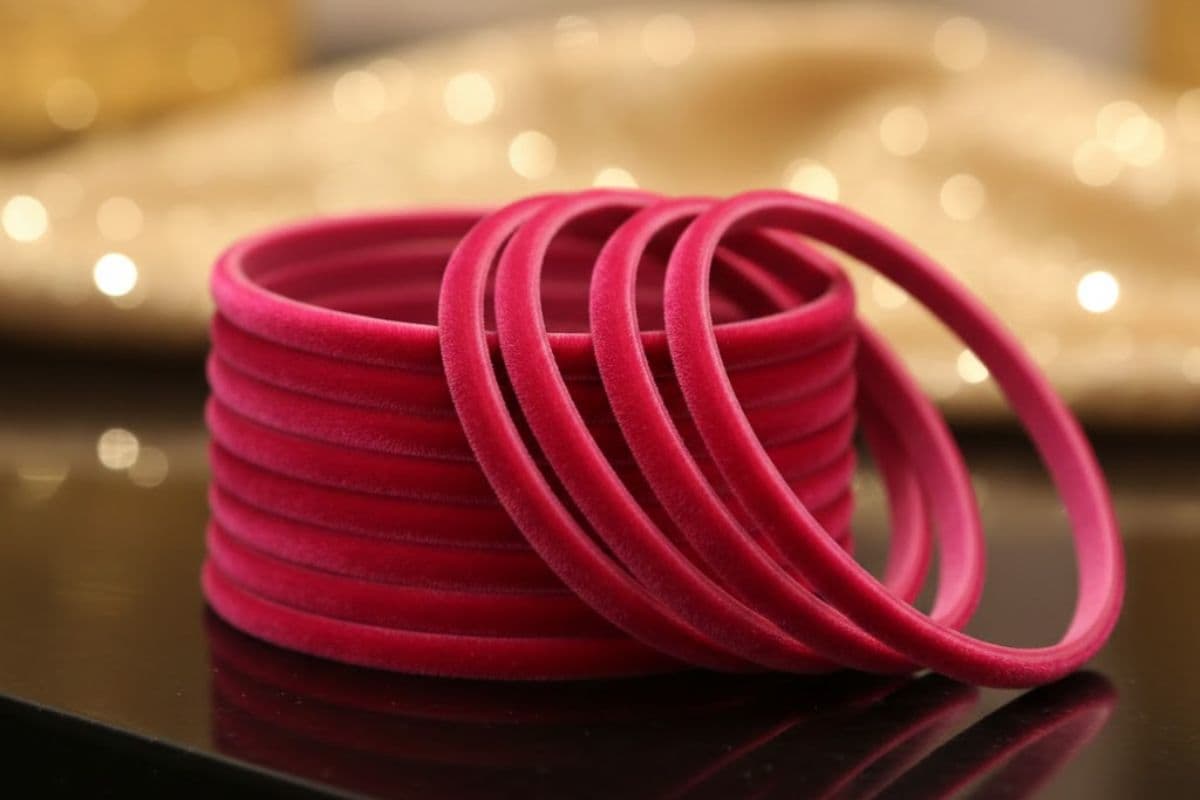 pink velvet bangles
