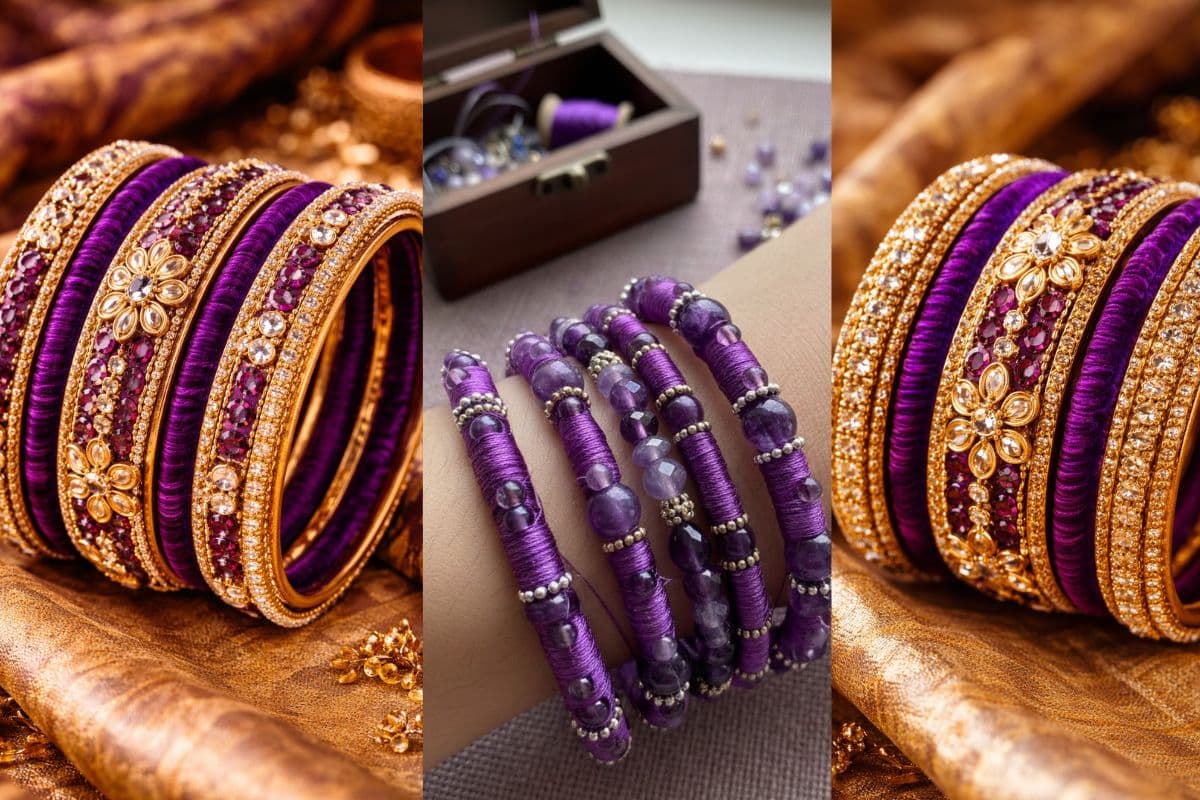 शिवरात्रि स्पेशल पर्पल बैंगल्स डिजाइन जो बढ़ाएं आपकी खूबसूरती