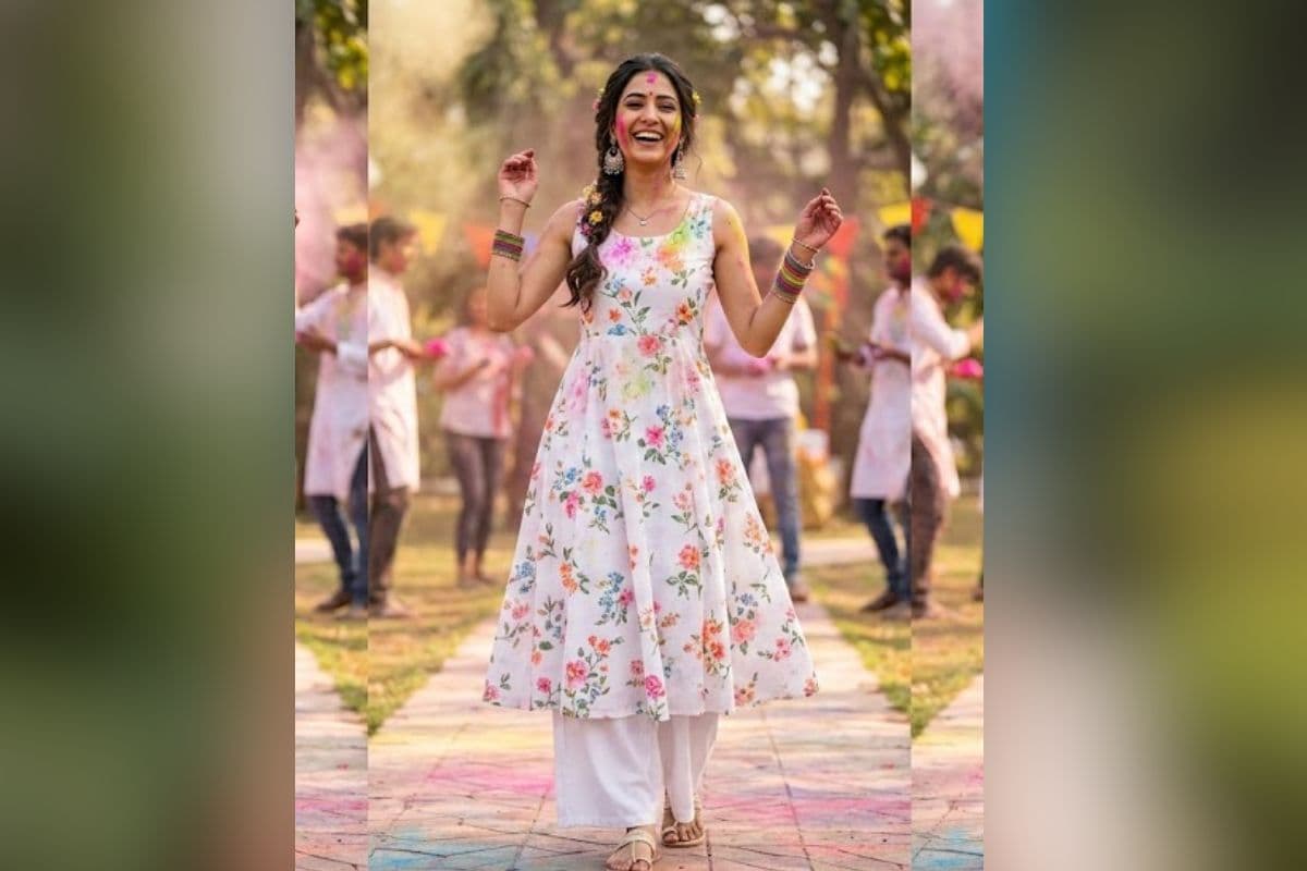 white floral kurti