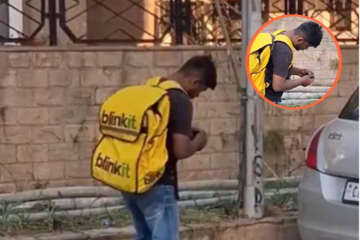 Viral Video : सड़क पर घंटों जमे ‘ब्लिंकिट बॉय’ का राज खुला, सामने आई हैरान करने वाली कहानी