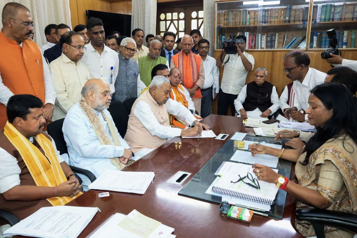 नीतीश कुमार, नितिन नवीन समेत इन नेताओं ने दाखिल किया राज्यसभा के लिए नामांकन, अमित शाह रहे मौजूद