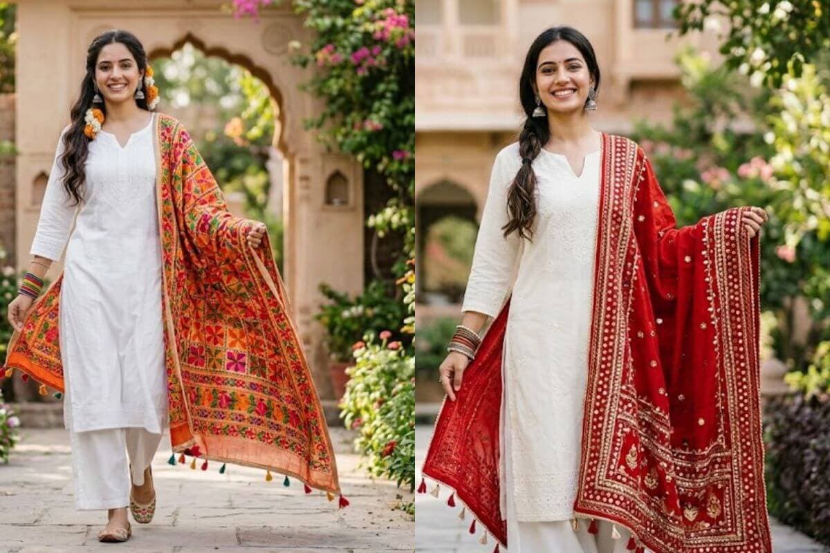 हर मौके पर चमकेगा लुक, व्हाइट कुर्ती के साथ ट्राई करें ये दुपट्टे