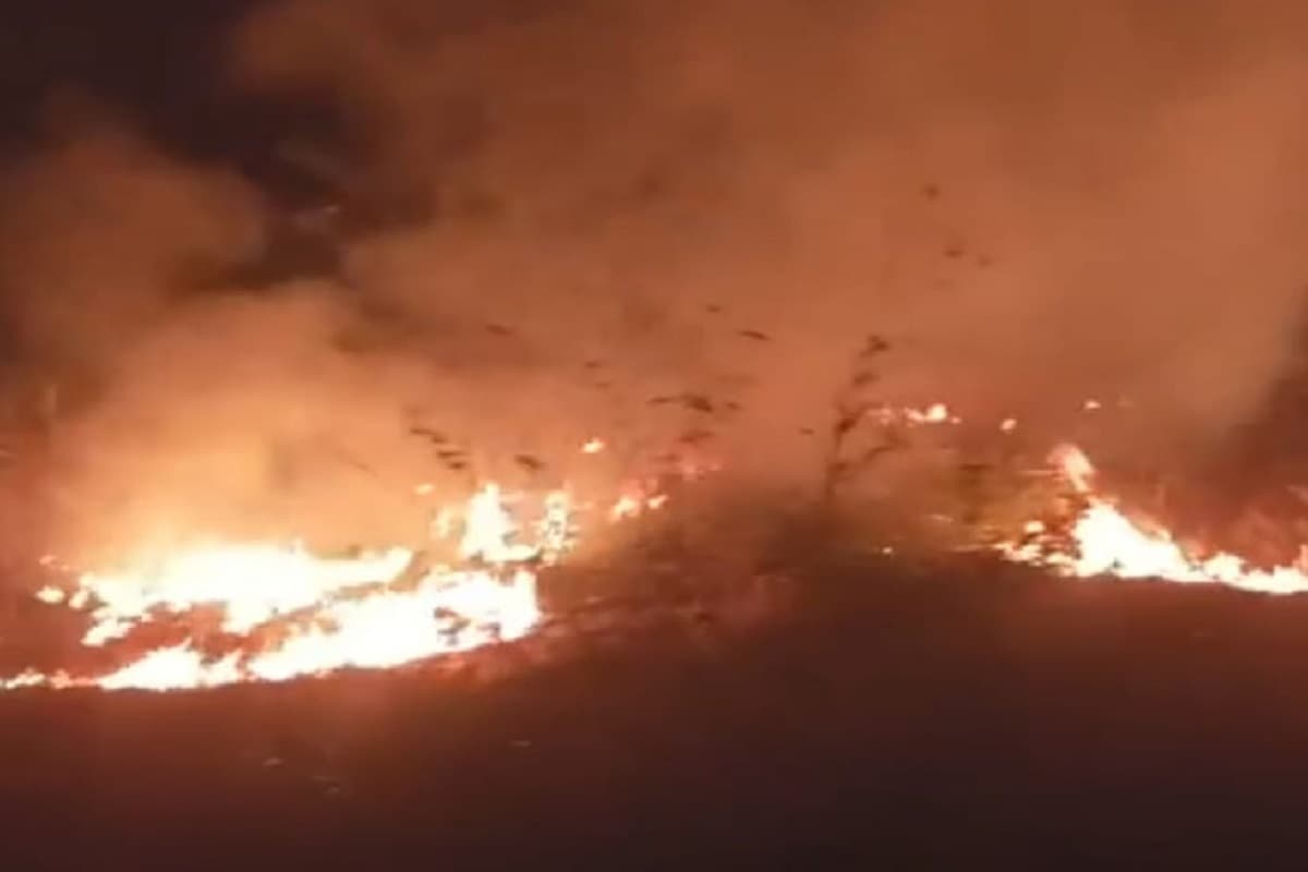 सरायकेला खरसावां के आकर्षणी पहाड़ी में लगी आग, ग्रामीणों ने बुझाई