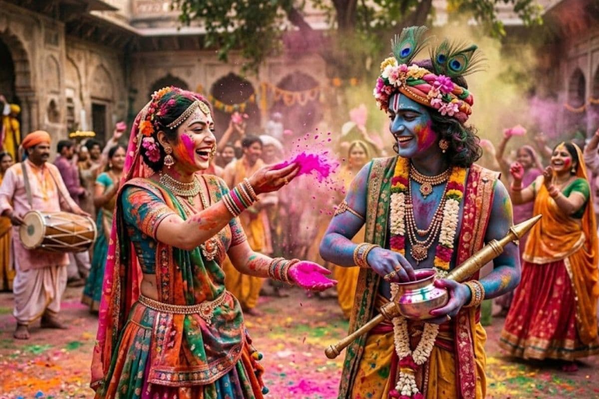 होली 2026: जानें कैसे भगवान कृष्ण और राधा रानी ने पहली बार खेली रंगों वाली होली