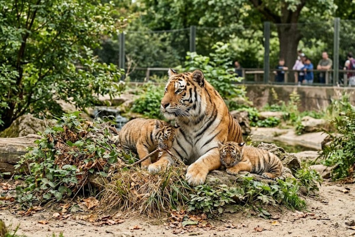 टाटा जू में दिखा मां का प्यार, तारा-सारा संग बाघिन को देख भावविभोर हुए कर्मचारी