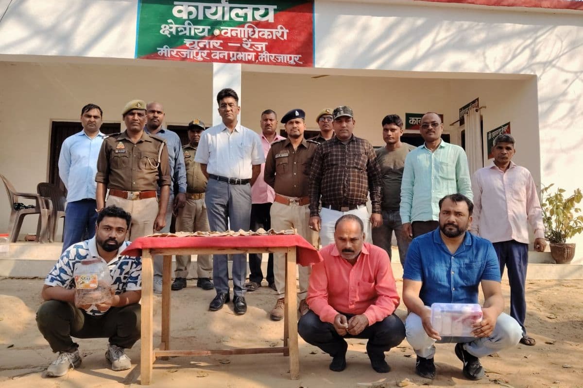 जिंदा रेड सैंड बोआ सांप और पैंगोलिन के शल्क के साथ 3 अपराधी यूपी से गिरफ्तार