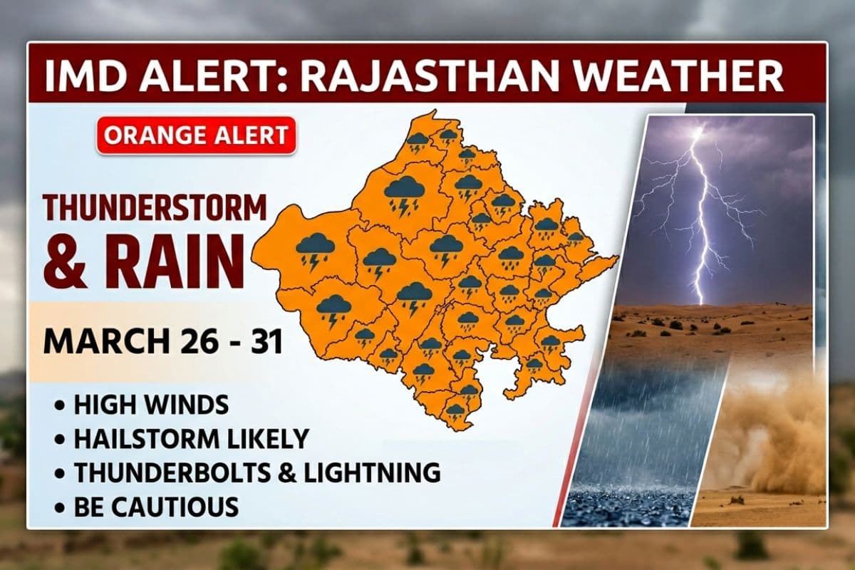 पश्चिमी विक्षोभ का असर: 26 से 31 मार्च तक आंधी-बारिश की आशंका, IMD अलर्ट जारी