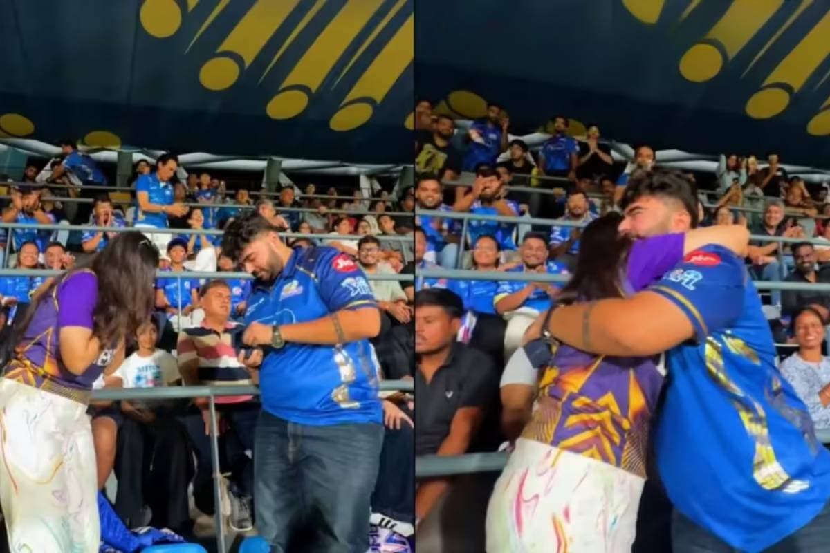 Video: घुटने पर बैठा लड़का और छूट गई अंगूठी, स्टैंड्स मे हुआ मजेदार प्रपोजल