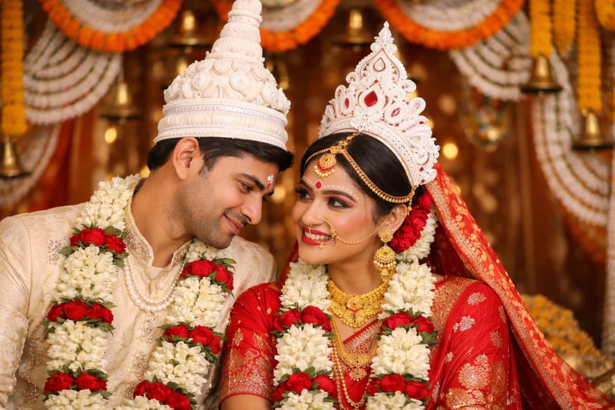 बंगाली शादी में क्यों पहनते हैं दूल्हा-दुल्हन सफेद मुकुट, जानिए कारण