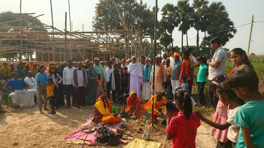 भागवत महायज्ञ को लेकर हुआ भूमि पूजन