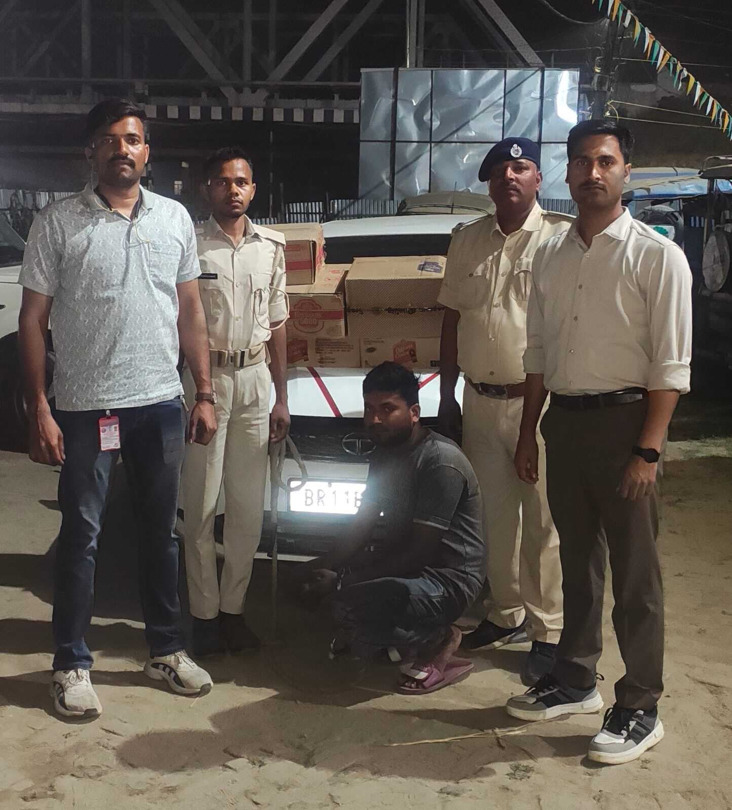 कार से 71.280 लीटर शराब के साथ एक तस्कर गिरफ्तार