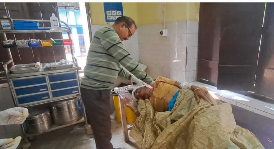 स्टेट हाईवे-91 पर बाइक के धक्के से महिला जख्मी