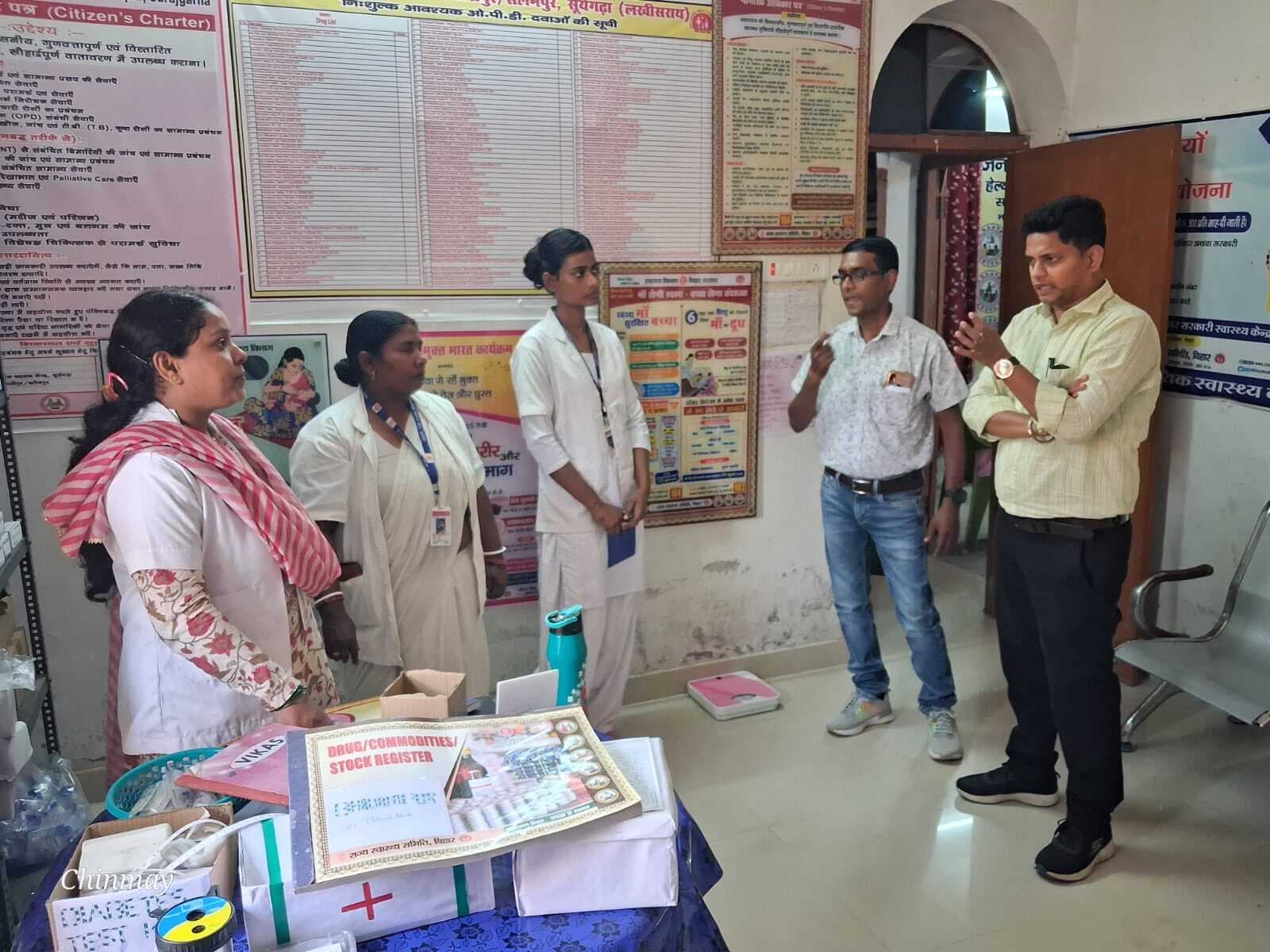 इंक्वास सर्टिफिकेट के लिए स्टेट टीम ने किरणपुर भवानीपुर एवं कोनीपार हेल्थ एंड वेलनेस सेंटर का किया मूल्यांकन