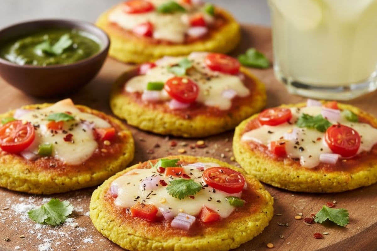 बिना मैदा घर पर बनाएं हेल्दी और टेस्टी मूंग दाल मिनी पिज्जा