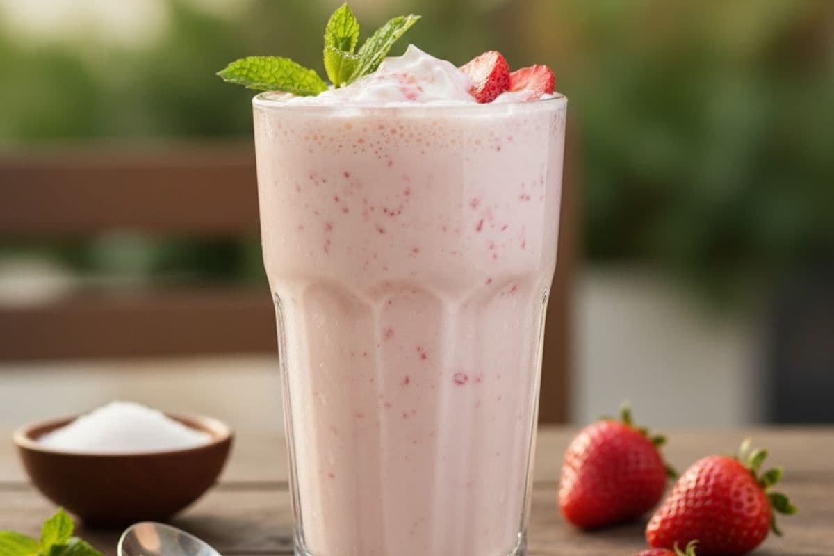 घर पर बनाएं शुगर फ्री स्ट्रॉबेरी लस्सी, हेल्दी और स्वादिष्ट ड्रिंक