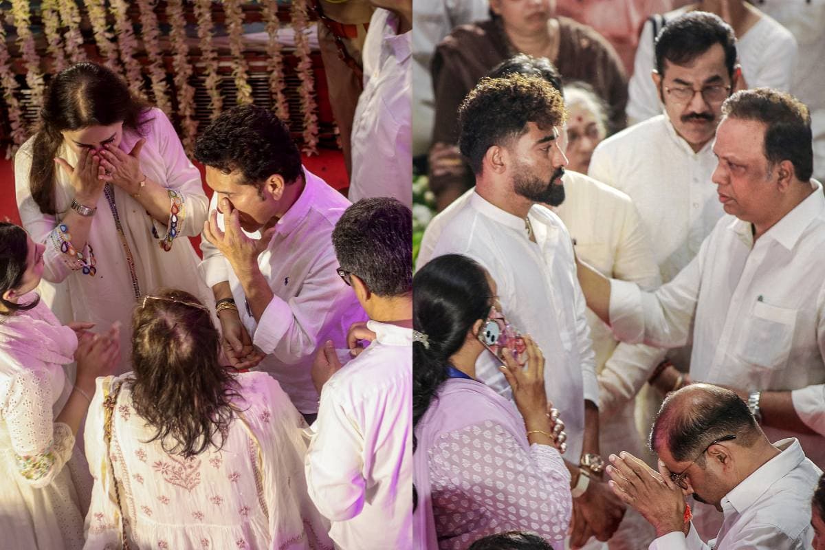 सचिन तेंदुलकर के छलक पड़े आंसू, आशा भोसले को दी आखिरी विदाई, सिराज ने पोती को संभाला