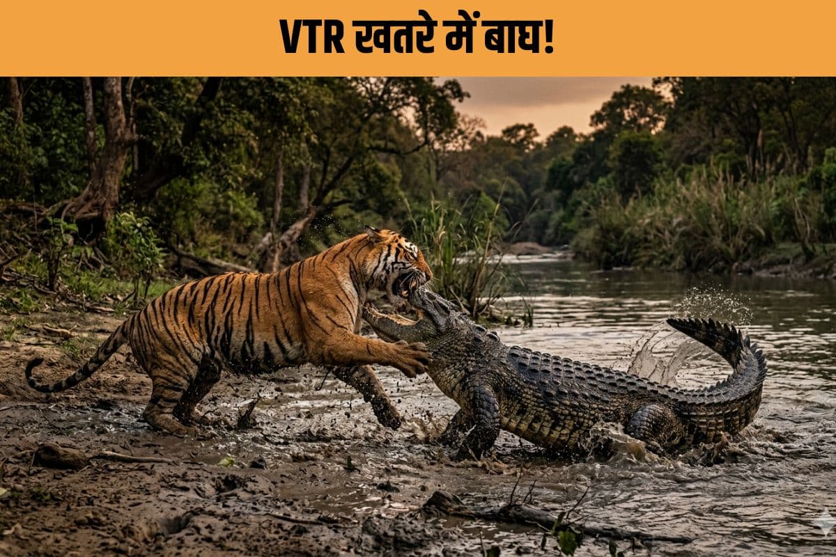 Valmiki Tiger Reserve में ‘डेडली ट्रैप’! पानी पीने उतरा टाइगर बना मगरमच्छ का शिकार! 3 महीने में तीसरी मौत