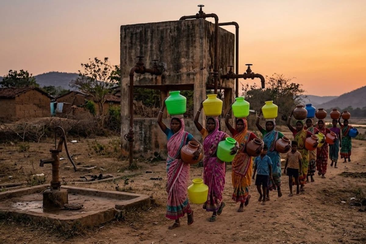लोहरदगा: करोड़ों का वाटर ट्रीटमेंट प्लांट बना 'सफेद हाथी', 3 साल से खराब, महिलाएं 2 KM दूर नदी से लाती है पानी