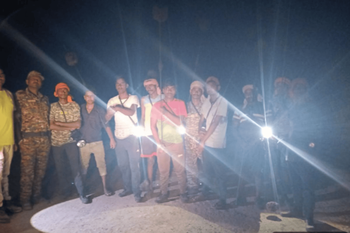 सरायकेला-खरसावां: हाथियों का झुंड को भगाने के लिए वन विभाग ने आदरडीह में रातभर चलाया अभियान