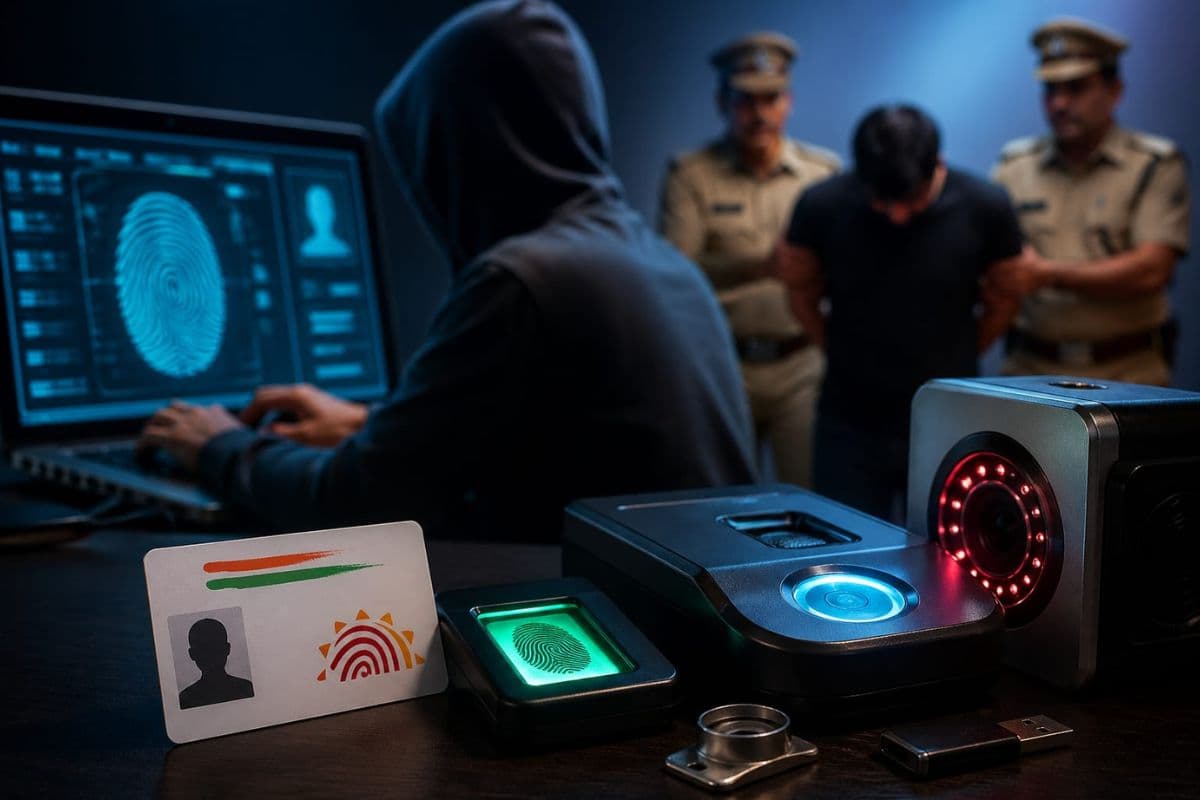आधार सिस्टम में सेंध, भोजपुर में हाई-टेक साइबर गैंग का भंडाफोड़, क्लोन फिंगरप्रिंट के साथ दो गिरफ्तार