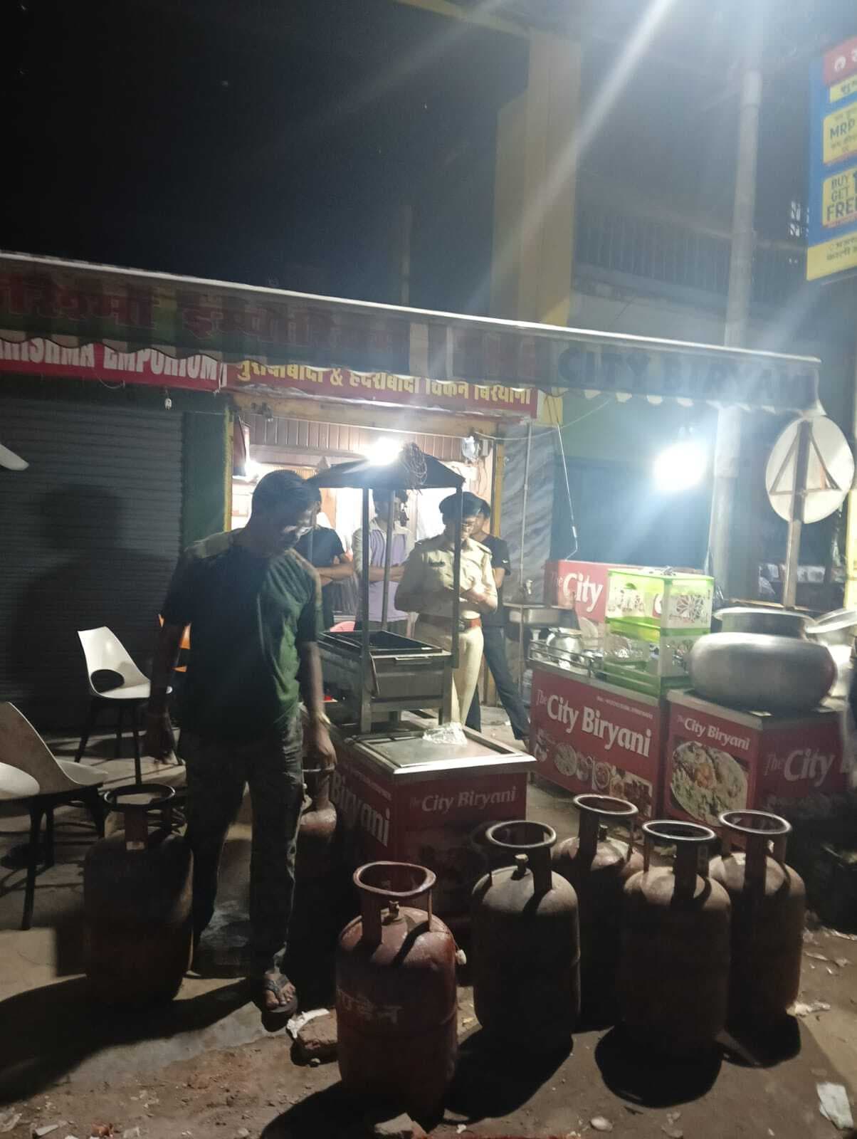 होटल से सात घरेलू सिलिंडर जब्त