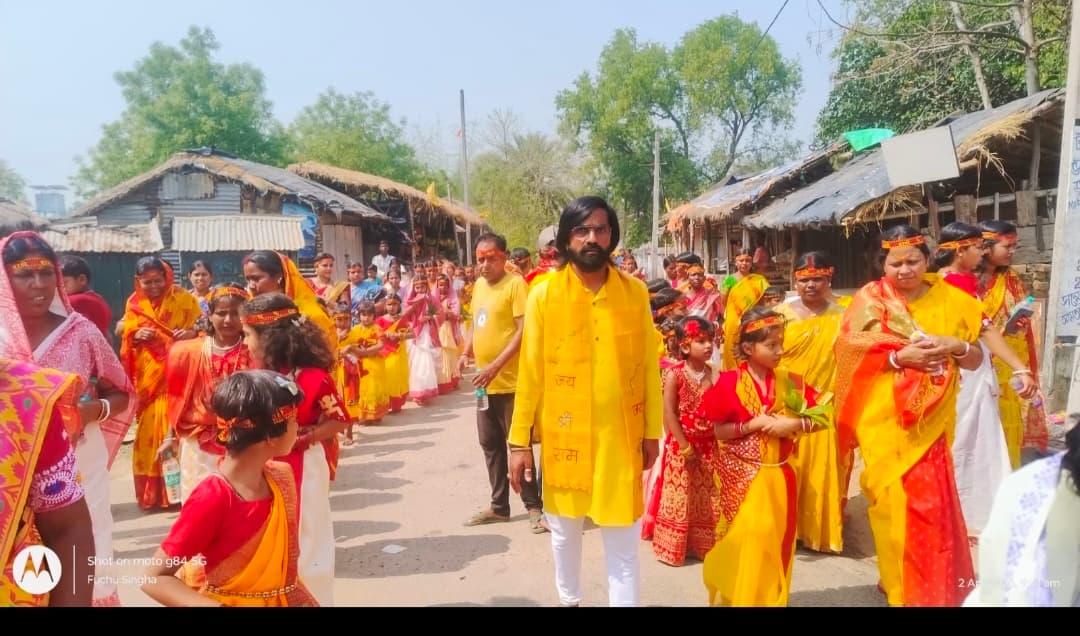 कलश यात्रा के साथ ही खाजुरी में श्रीमद्भागवत कथा शुरू