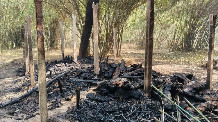 असामाजिक तत्वों ने पशु चारा व जलावन घर में लगायी आग, हजारों की क्षति