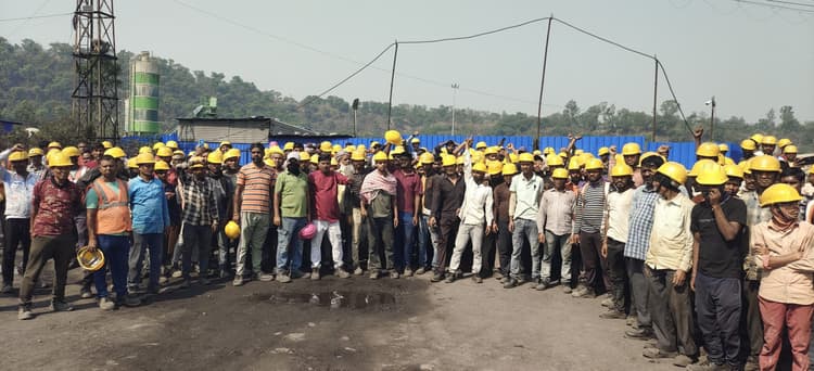 मजदूरों ने साॅयलो प्रोजेक्ट का काम बंद कराया
