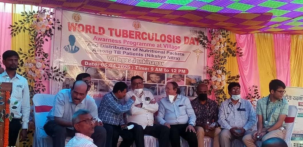 शिविर में टीबी मरीजों की जांच व पोषण किट वितरण