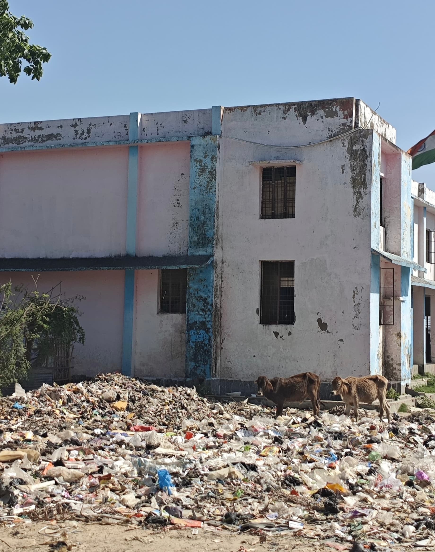 कला भवन के पास कूड़े का अंबार, दुर्दशा से दूर भागे ठेकेदार