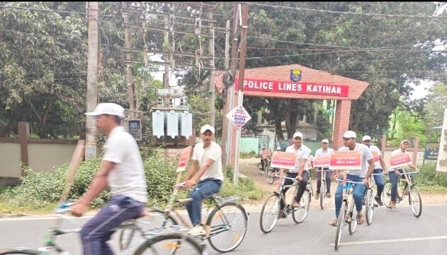 अग्निशमन सप्ताह को लेकर अग्निशमन विभाग की ओर से आयोजित की गयी साइक्लोथॉन