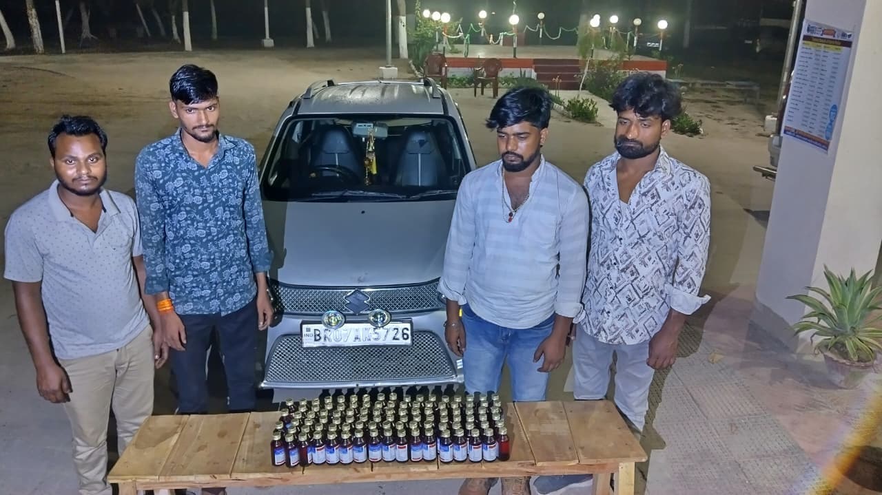 कोडीनयुक्त सिरप के साथ चार आरोपित गिरफ्तार