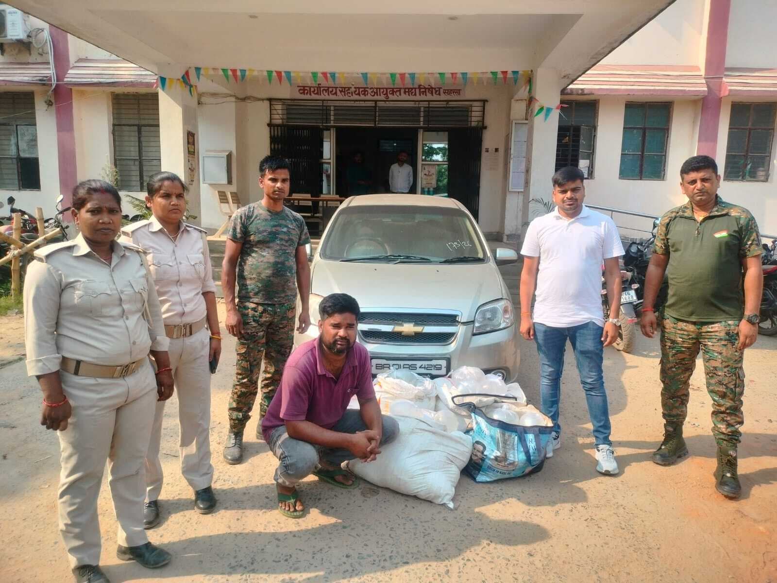 230 लीटर अवैध चुलाई शराब के साथ तस्कर गिरफ्तार