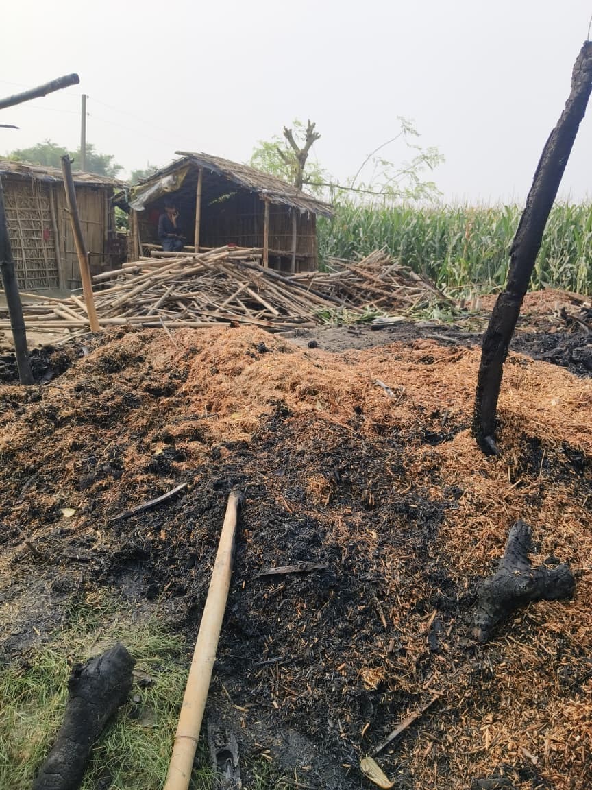 रामबालक नगर में आग लगने से दो घर जले, लाखों का नुकसान