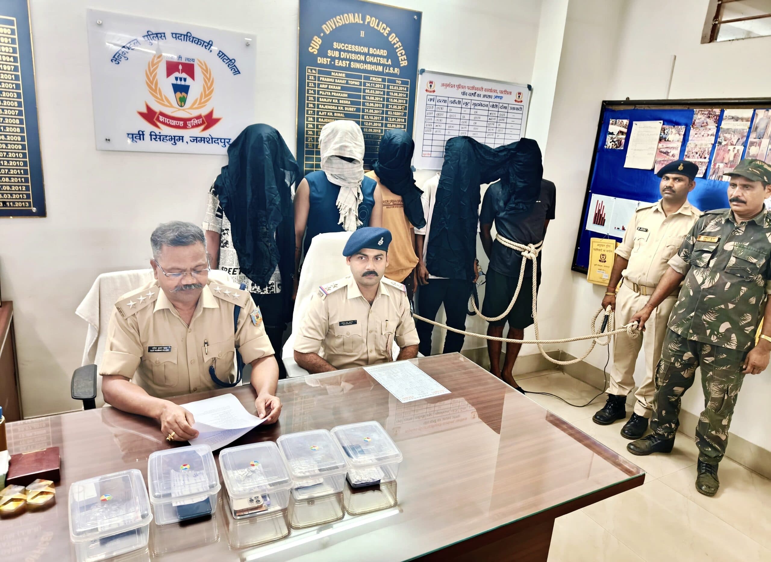 East Singhbhum News : 58 पुड़िया ब्राउन शूगर जब्त, 5 युवक गिरफ्तार सरायकेला से लाकर बेच रहे थे घाटशिला में