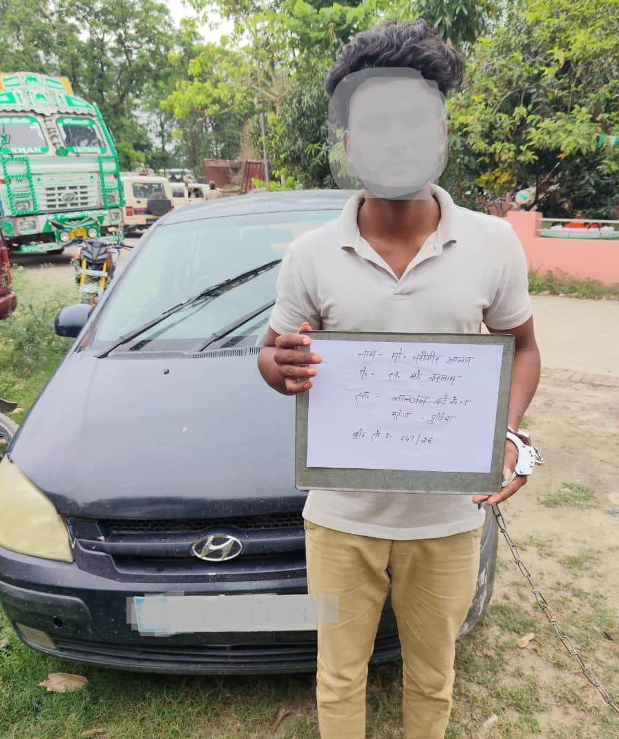 चोरी की कार व बाइक के साथ शातिर गिरफ्तार