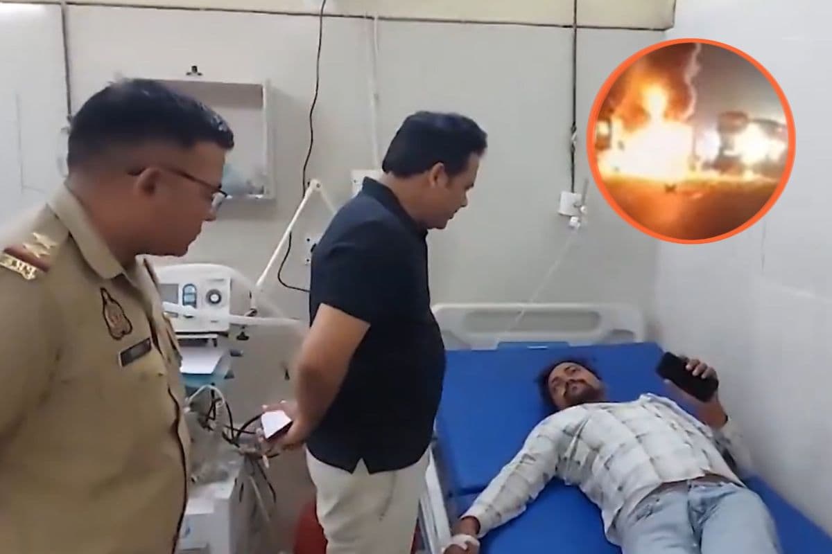 आगरा-लखनऊ एक्सप्रेसवे पर धू-धू कर जली बस, दो की मौत