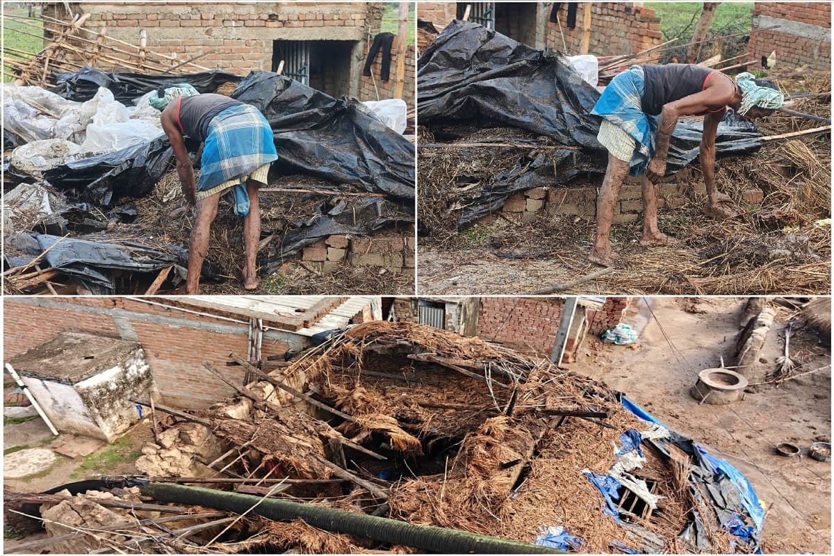 रात की आंधी ने मचाई तबाही, महागामा और हनवारा में कई घर क्षतिग्रस्त, सड़कें हुईं जाम