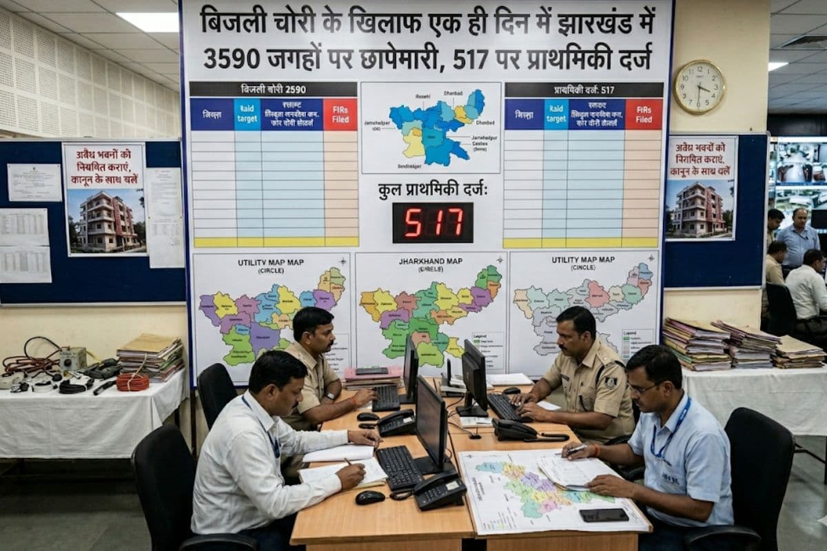 Jharkhand: बिजली चोरी के खिलाफ एक ही दिन में 3590 जगहों पर छापेमारी, 517 पर प्राथमिकी दर्ज