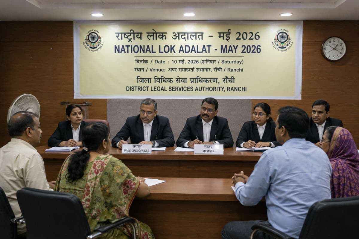 झारखंड में आज न्याय का महाकुंभ: नेशनल लोक अदालत होगा आयोजन, 1.53 लाख मुकदमों पर सुनवाई